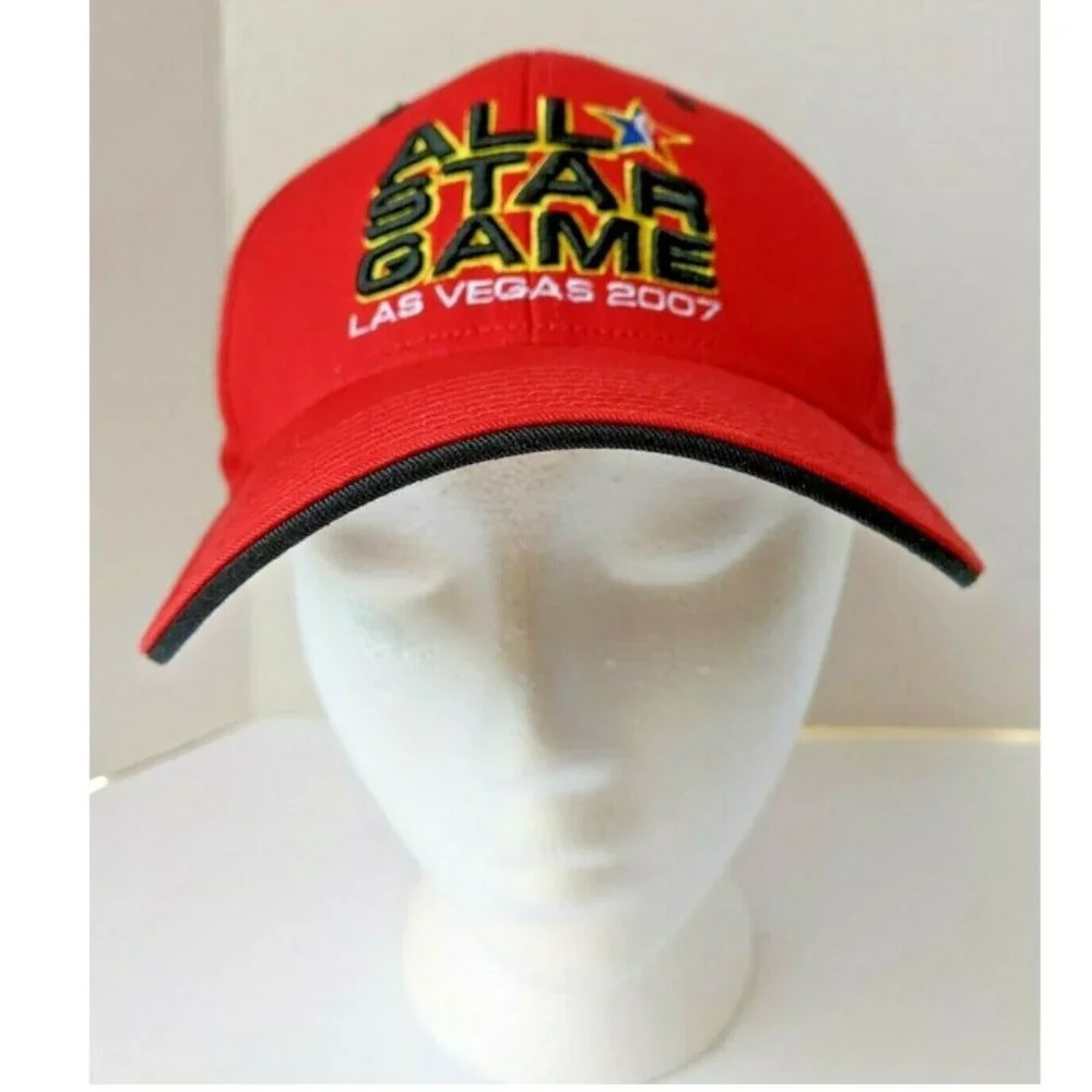 NBA All Star Game Las Vegas 2007 Adidas Red Ball Cap Basketball Souvenir Hat NEW